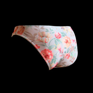 Bikini Brief Flower Print Gray from the Nature Print Underwear Collection by etseo