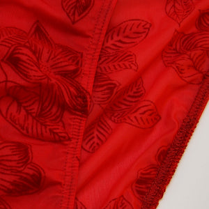 Luxury Bikini Brief by Etseo, red fabric detail