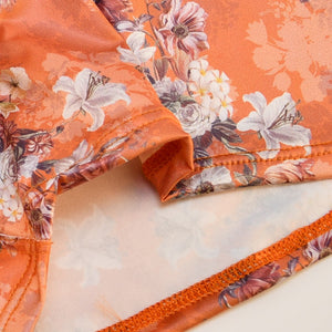 Printed Men's Trunks. Orange Fabric detail. By Etseo Underwear
