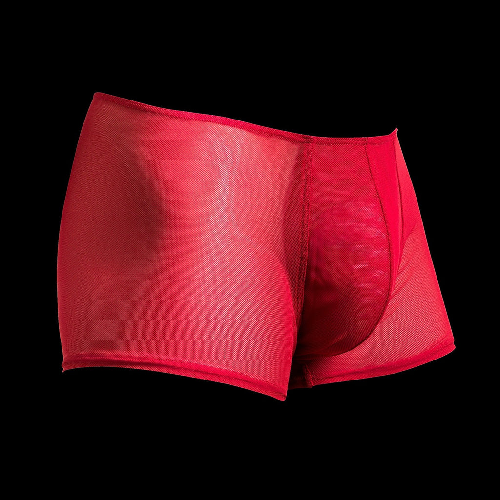 The Etseo Mesh Trunk Red is part of the Etseo Mesh Men's Underwear Collection of Trunks and Bikini Briefs. Etseo Mesh is a collection of products made with a slightly see-through and elastic mesh manufactured in northern Italy. At Etseo we manufacture quality men's underwear.